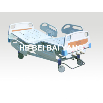 a-34 Movable Three-Function Manual Hospital Bed with ABS Bed Head